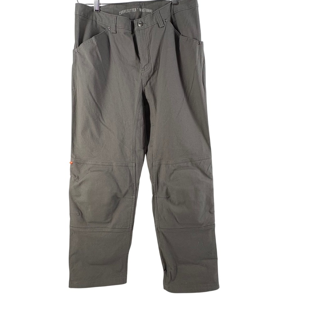 Duluth Trading Co Wns Curvesetter Gray Double Front Knee Pads Work Pants Sz 14 R